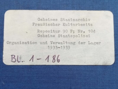 Aktendeckel aus dem Geheimen Staatsarchiv Preußischer Kulturbesitz, GStA, Rep. 90 P, 104